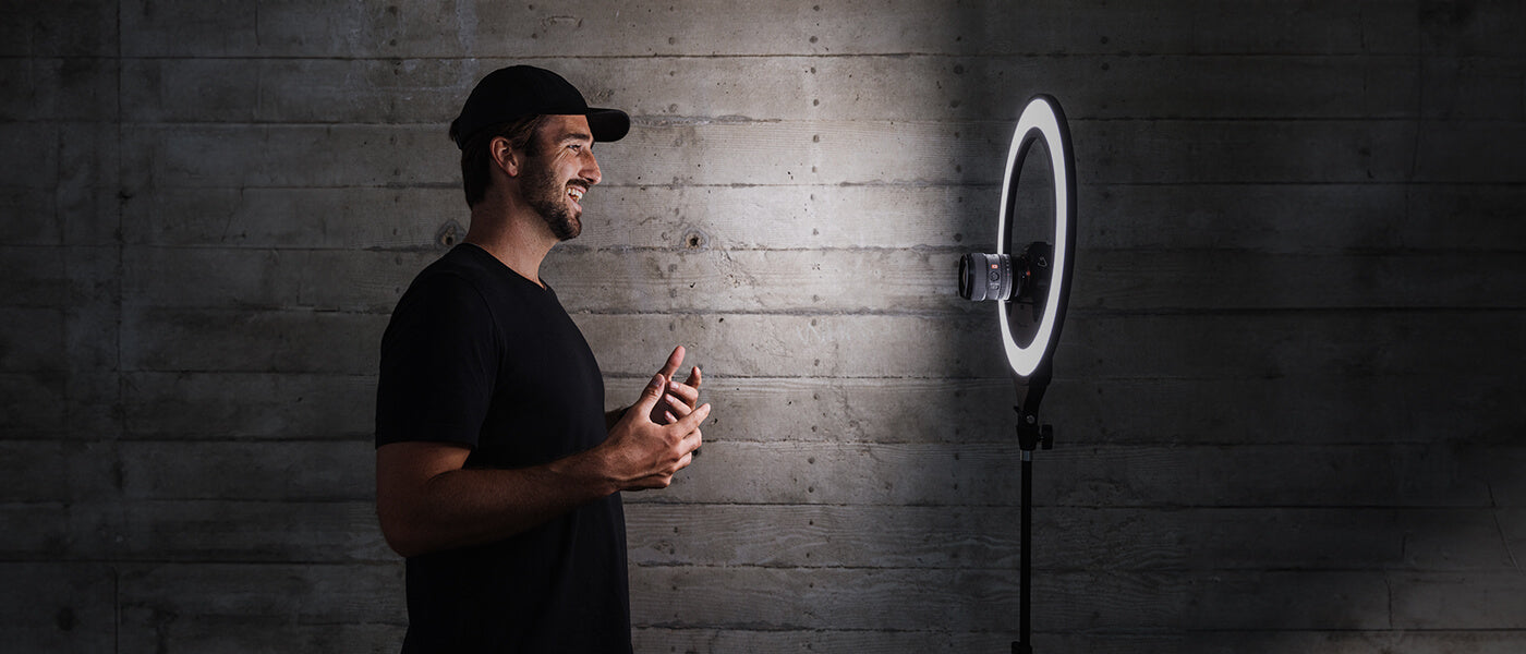 professional photography ring lights LED with stands and DSLR camera mount