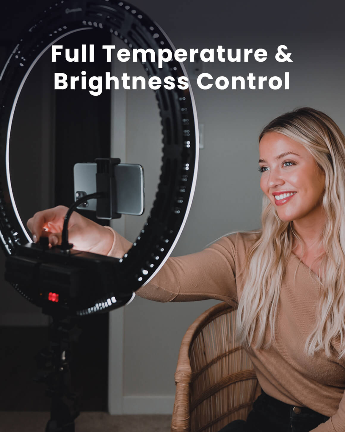 Lume Cube Ring Light 18 Inch Portable LED Ring Light with Stand