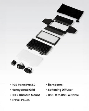 Lume Cube RGB Panel Pro 2.0 Light Shaping Kit App Controlled LED Panel Light with Accessories