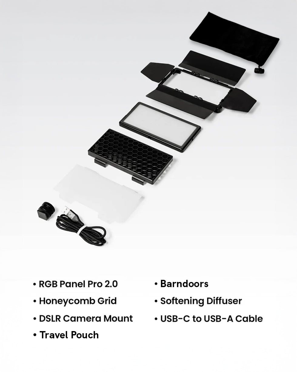 Lume Cube RGB Panel Pro 2.0 Light Shaping Kit App Controlled LED Panel Light with Accessories