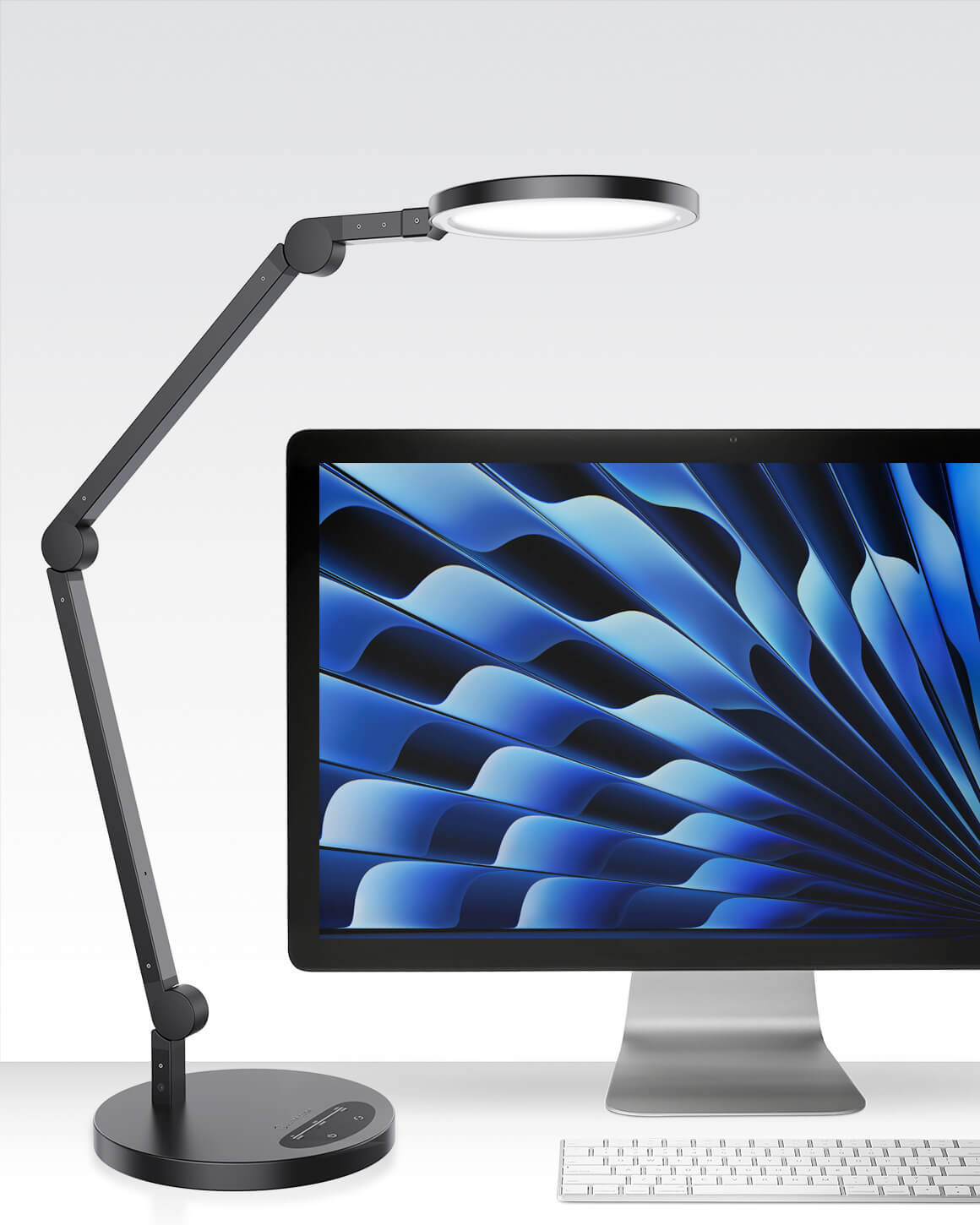Edge Light 2.0 White LED Desk Lamp - Task & Video Stream Lighting