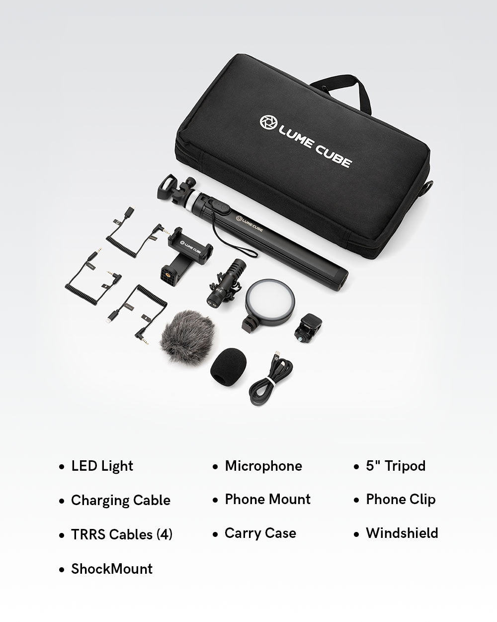 Lume Cube Creator Essentials Kit Vlogging LED Light, Mic, Grip & Tripod