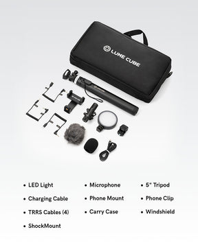 Lume Cube Creator Essentials Kit Vlogging LED Light, Mic, Grip & Tripod