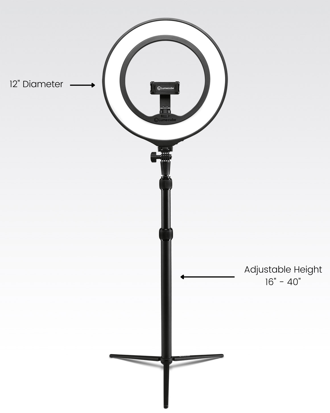 Lume Cube Ring Light Mini 12-inch Edge-Lit LED Ring Light with Stand
