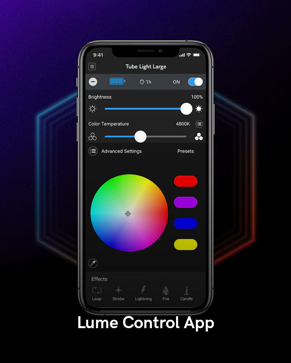 Lume Cube RGB Tube Light Large 2-Pack App Controlled 2ft. LED Tube Lights