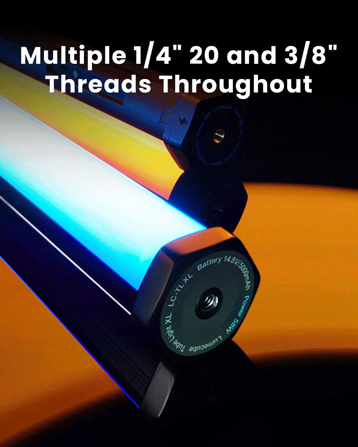 animated gif of the multiple mounting points on the RGB Tube Light XL LC-TLXL-2PK