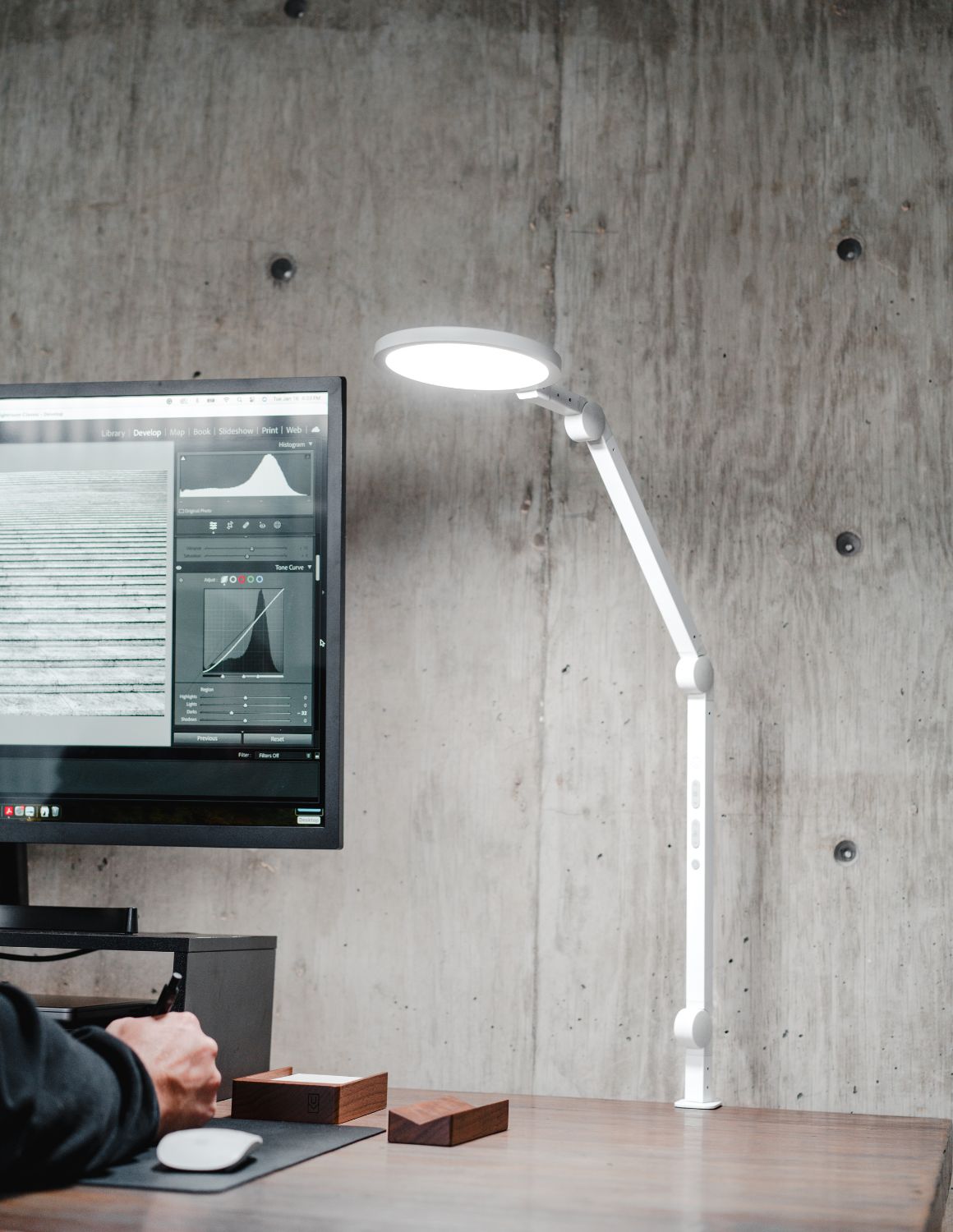 Edge Light White LED Desk Lamp Task Video Stream Lighting