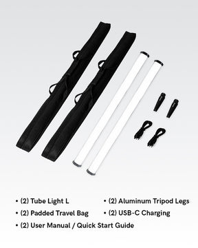 Lume Cube RGB Tube Light Large 2-Pack App Controlled 2ft. LED Tube Lights