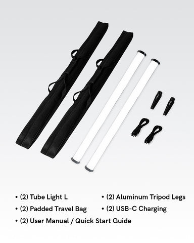 Lume Cube RGB Tube Light Large 2-Pack App Controlled 2ft. LED Tube Lights