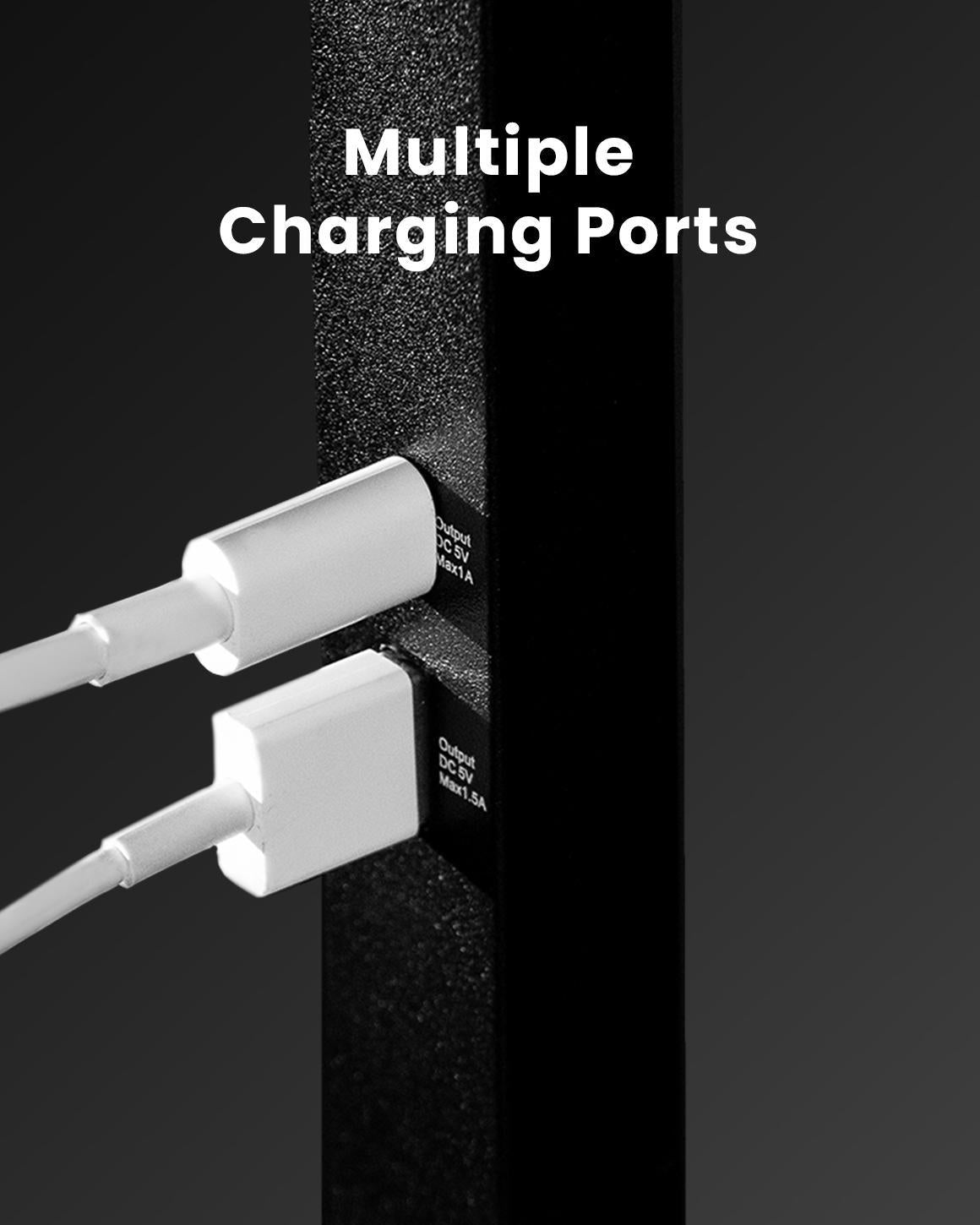 Close up of the Edge Light USB and USB-C charging ports
