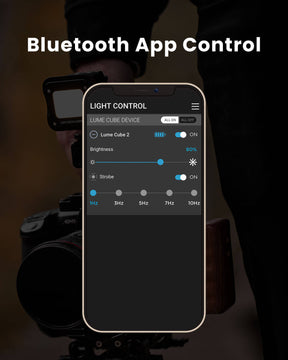Bluetooth App Control.  Smartphone interface of the wireless control phone app.