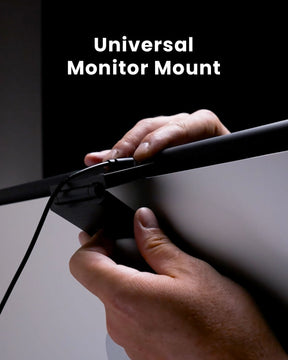 Universal Monitor Mount. V-shape mount adjusts to support Lume Cube Monitor Light Bar on any monitor.